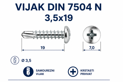 VIJAK DIN 7504 N 3,5x19